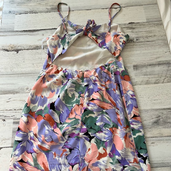 Lulu’s Impressions of Love Multi Floral Print Tie-Back Mini Dress - Picture 5 of 5